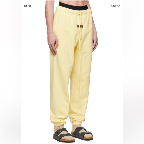 NWT FEAR OF GOD ESSENTIALS Yellow Drawstring Lounge Pants - Picture 4 of 4